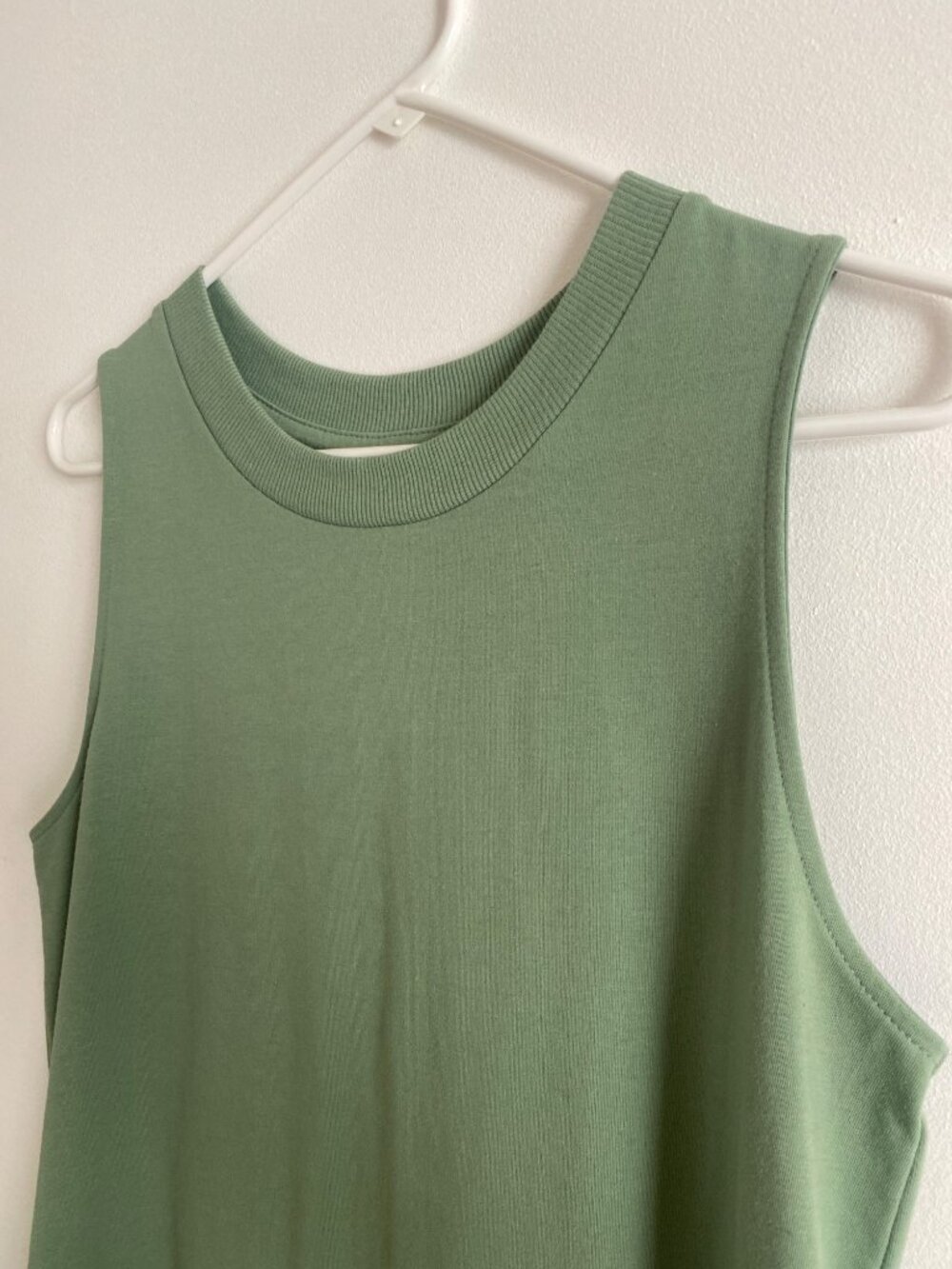 A New Day Sleeveless Green Tank Dress Medium Cotton Blend - Picture 2 of 5